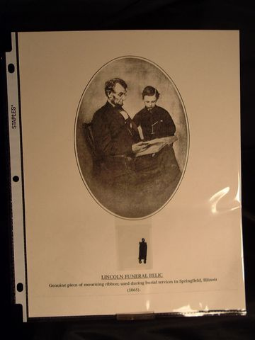 ABRAHAM LINCOLN FUNERAL RELIC