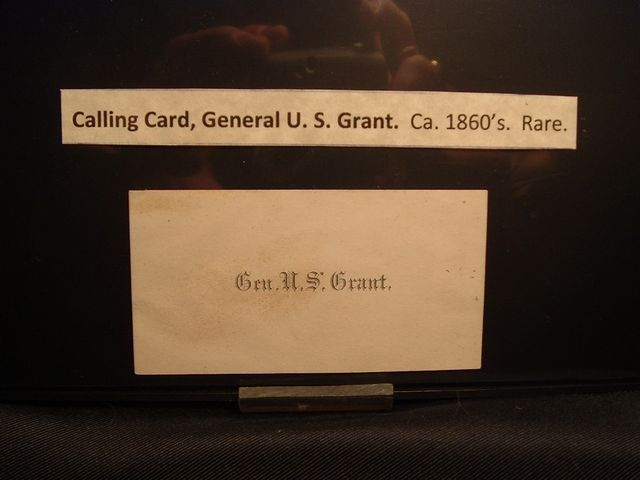 RARE GENERAL U. S. GRANT PERSONAL CALLING CARD