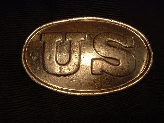 RARE SILVER U.S.  CIVIL WAR CARTRIDGE BOX PLATE