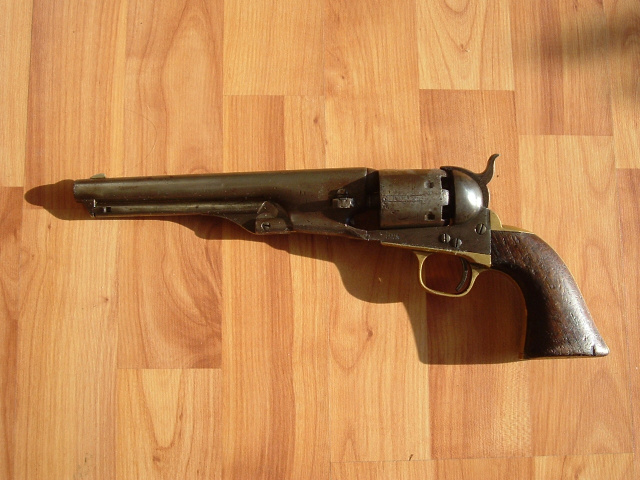 RARE MARTIAL COLT 1861 ROUND BARREL NAVY REVOLVER