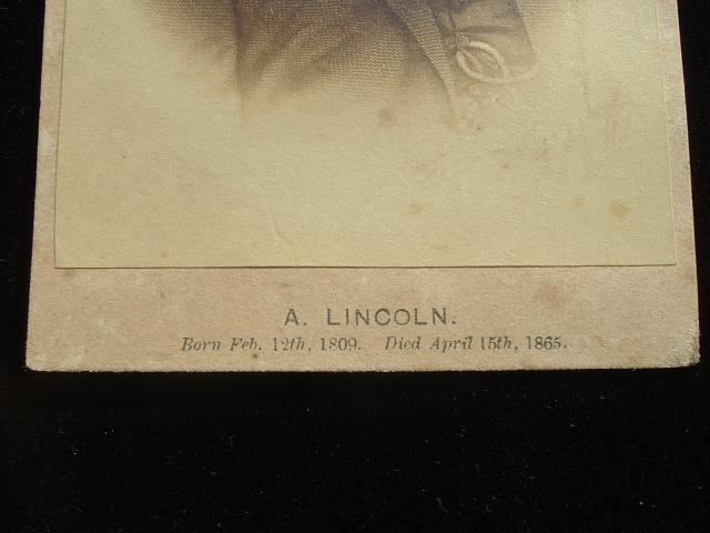 CARTE-DE-VISTE PHOTO OF PRESIDENT A LINCOLN