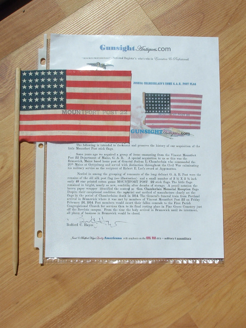 GENERAL JOSHUA L CHAMBERLAIN FUNERAL FLAG