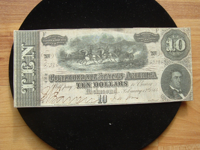 1864 CONFEDERATE $10.00 NOTE