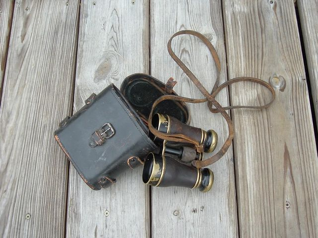 WWI FRENCH MILITARY BINOCULARS WITH CASE