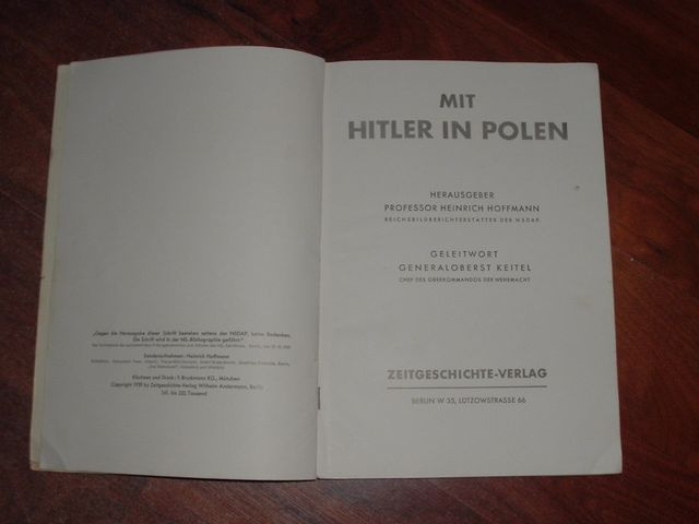 BOOK "MIT HITLER IN POLEN" (WITH HILTER IN POLAND)