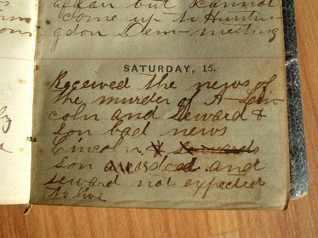 1865 LINCOLN ASSASSINATION & LEE SURRENDERS DIARY